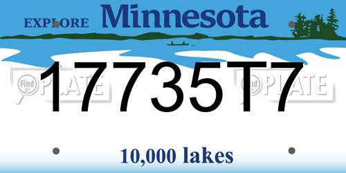 17735T7 Minnesota License Plate