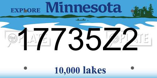 17735Z2 Minnesota License Plate