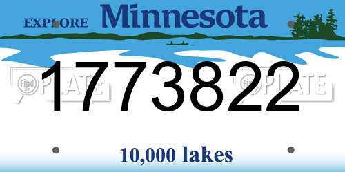 1773822 Minnesota License Plate