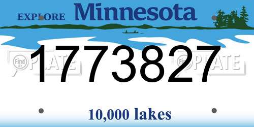 1773827 Minnesota License Plate