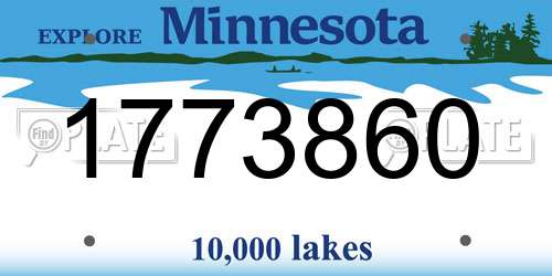 1773860 Minnesota License Plate