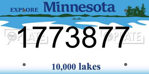 1773877 Minnesota License Plate