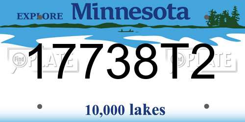 17738T2 Minnesota License Plate