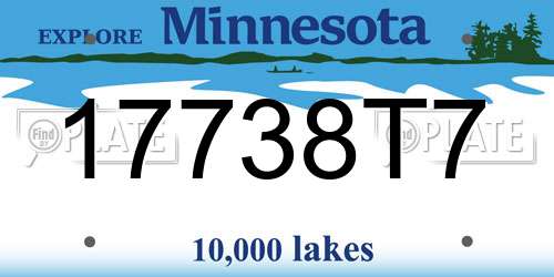 17738T7 Minnesota License Plate