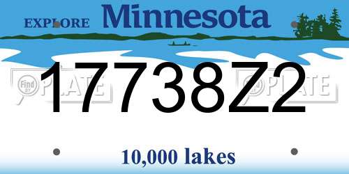17738Z2 Minnesota License Plate