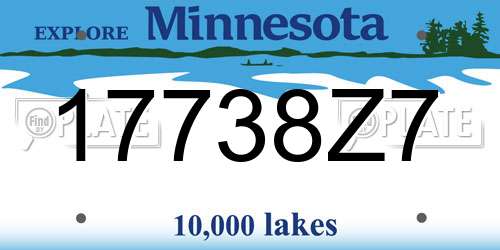17738Z7 Minnesota License Plate