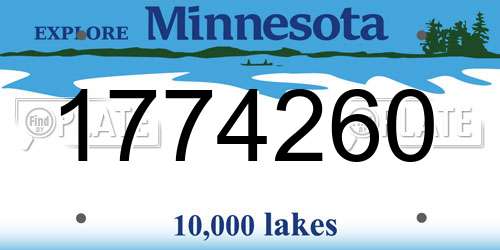 1774260 Minnesota License Plate