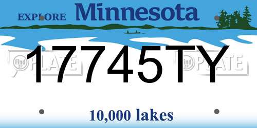 17745TY Minnesota License Plate