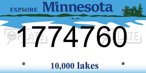 1774760 Minnesota License Plate