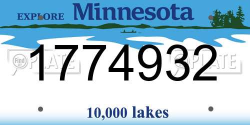 1774932 Minnesota License Plate