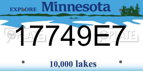 17749E7 Minnesota License Plate
