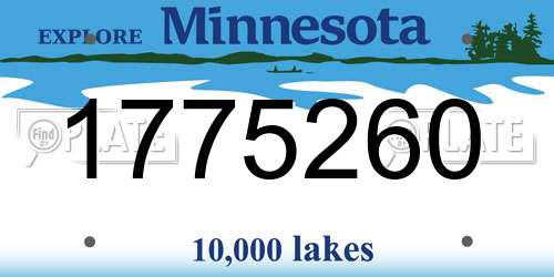 1775260 Minnesota License Plate