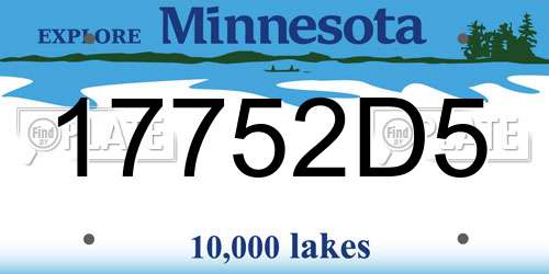 17752D5 Minnesota License Plate