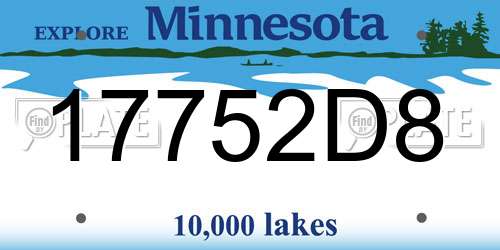 17752D8 Minnesota License Plate