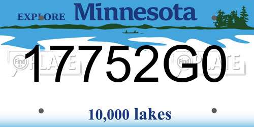 17752G0 Minnesota License Plate