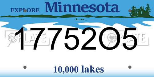 17752O5 Minnesota License Plate