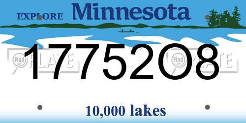 17752O8 Minnesota License Plate