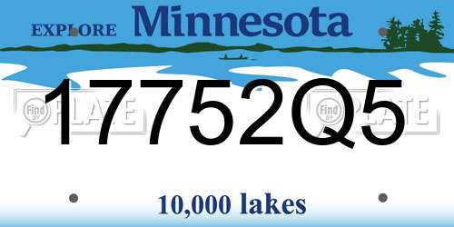 17752Q5 Minnesota License Plate
