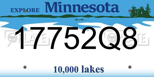 17752Q8 Minnesota License Plate