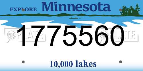 1775560 Minnesota License Plate