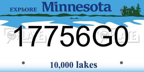 17756G0 Minnesota License Plate