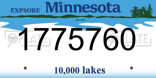 1775760 Minnesota License Plate