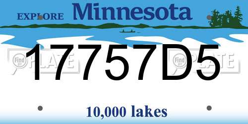 17757D5 Minnesota License Plate