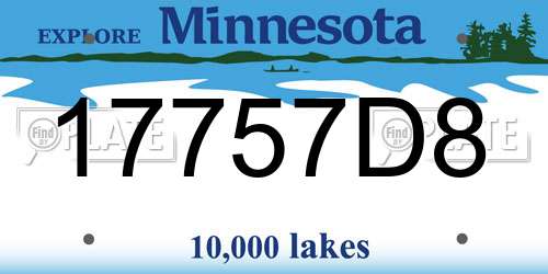 17757D8 Minnesota License Plate