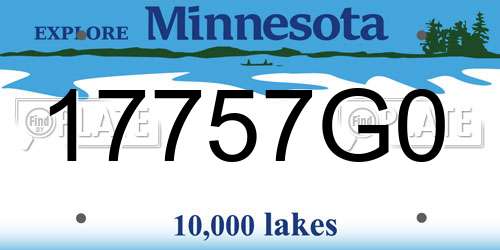 17757G0 Minnesota License Plate