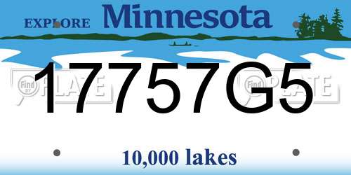 17757G5 Minnesota License Plate