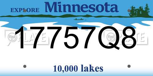 17757Q8 Minnesota License Plate