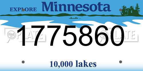 1775860 Minnesota License Plate