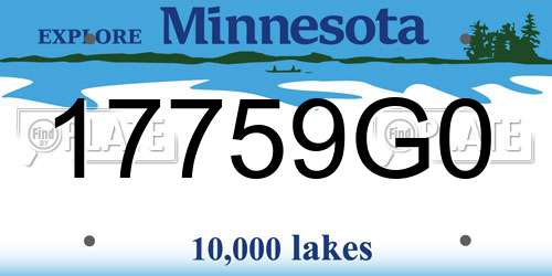 17759G0 Minnesota License Plate