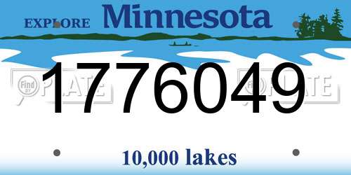 1776049 Minnesota License Plate