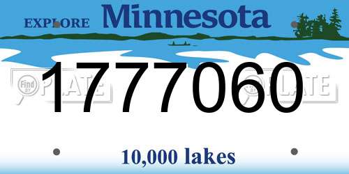 1777060 Minnesota License Plate