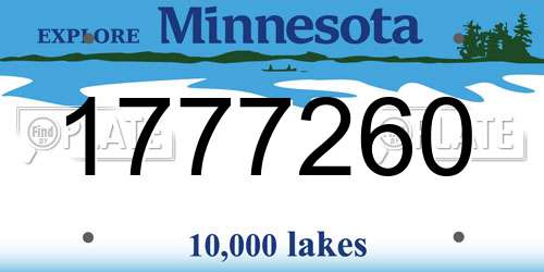 1777260 Minnesota License Plate