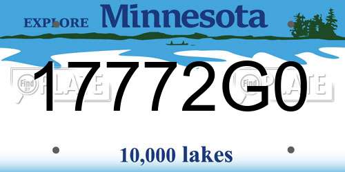 17772G0 Minnesota License Plate