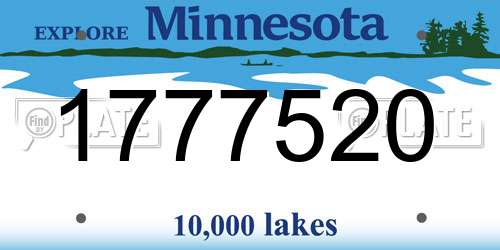 1777520 Minnesota License Plate