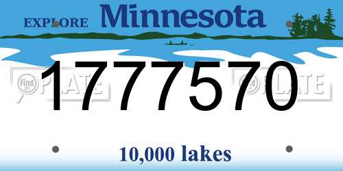 1777570 Minnesota License Plate