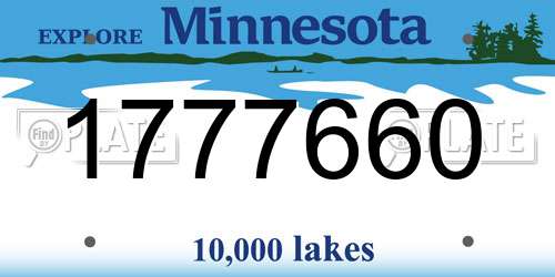1777660 Minnesota License Plate