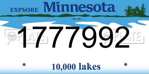 1777992 Minnesota License Plate