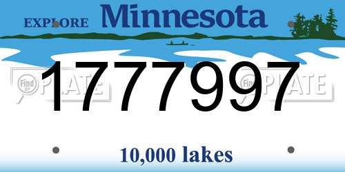 1777997 Minnesota License Plate
