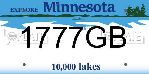 1777GB Minnesota License Plate