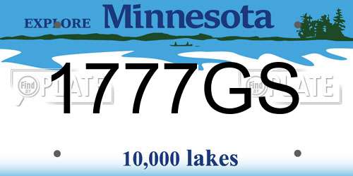 1777GS Minnesota License Plate