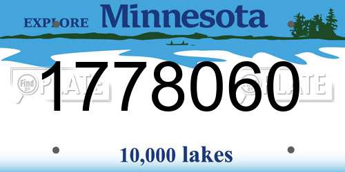 1778060 Minnesota License Plate