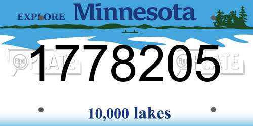 1778205 Minnesota License Plate