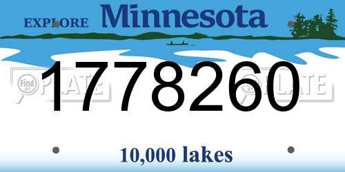 1778260 Minnesota License Plate