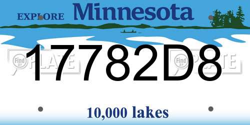 17782D8 Minnesota License Plate