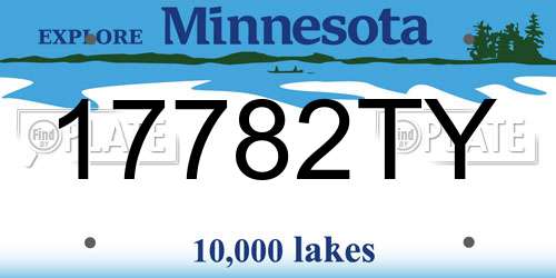 17782TY Minnesota License Plate