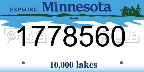 1778560 Minnesota License Plate